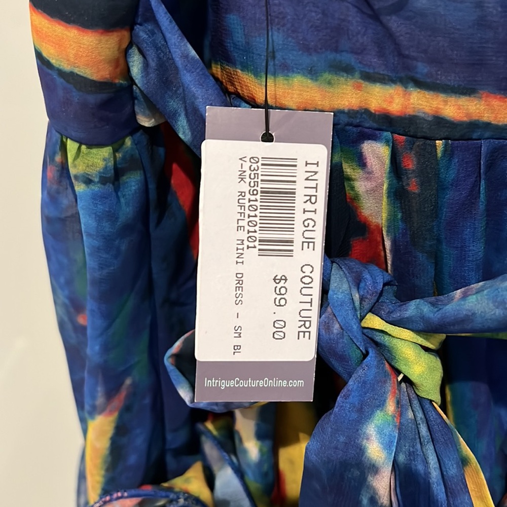 NWT Ruffle Mini Dress. Size S. - Picture 8 of 8
